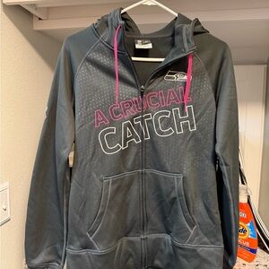 Nike NFL Seahawks Therma-Fit Zip Up Hoodie for Breast Cancer Awareness